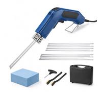 Couteau à mousse chaud électrique 200 W avec température réglable de 50 à 500 °C, 4 lames et boîte à outils, pour polystyrène, polyéthylène, éponge et caoutchouc