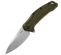 Couteau à ouverture assistée KERSHAW LINK, manche en aluminium olive K-1776OLSW
