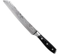 Couteau à Pain 20 cm Eden Classic Damast Couteau de Cuisine EQ2030-220 Couteau Dentelé pour Pain, Légumes, Fruits et Tarte, Acier de Damas