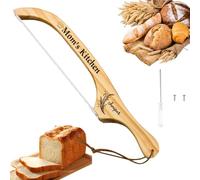 Couteau à Pain Personnalisé avec Gravure - Trancheur Dentelé pour Gauchers/Droitiers, Cadeau Unique pour Boulangers de Pain Maison - Inclut Tournevis et Vis de Rechange (Pin)