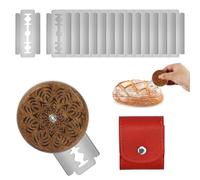 Couteau à Pain Ronde et Gâteau - Lame Boulanger à Inciser Avec 15 Lames en Acier Inoxydable - Outil de Cuisson Pour Pâte à Pain DIY