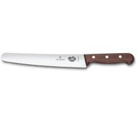 Victorinox Couteau à Pain et pour Pâtissiers Wood avec Tranchant Denté, Lame en Acier Inoxydable 22 cm de Long, Ergonomique, Manche en Bois d’Érable