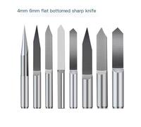 Couteau à pointe plate de 4 mm ou 6 mm, gravure informatique, machine CNC, tête de lame, sculpture en relief 3D(6 * 1.0 * 30)