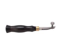 Couteau à rainurer le cuir 0,5 mm à vis réglable, outil de rainurage d’extrémité en acier inoxydable avec manche en ébène, rainureur chauffant pour cuir au design arqué, idéal pour