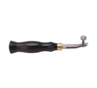 Couteau à rainurer pour cuir avec vis réglable de 0,5 mm, couteau en acier inoxydable pour maroquinerie, rainurage chauffant en forme d’arc doté d’un manche en ébène