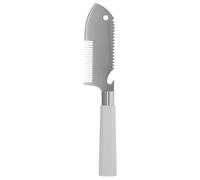 Couteau à Râper en Acier Inoxydable Multifonction pour Oignons Verts | Lame Dentelée, Bord Arrondi, Manche Plastique Antidérapant, Ouvre-bouteille Intégré, pour Nouveaux Cuisiniers