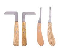 Couteau à Sabot, Kit D'outils de Coupe de Sabot En Acier 4 Pièces, Couteau de Coupe Droitier à Lame Droite pour Bovins, Chevaux Et Chèvres, Outils de Maréchal-Ferrant, Outil de Coupe de Sabot