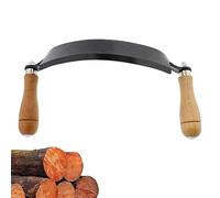 Couteau à tirer, manche en bois en acier inoxydable de 20,3 cm, outil de rasage incurvé et sûr pour le travail du bois Coatuiyo