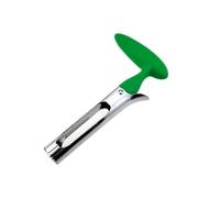 Couteau à trognon de pomme en acier inoxydable, trancheur de fruits, coupe-légumes multifonction, outil de cuisine for retirer le trognon de poire(Green)