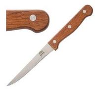 Couteau à Viande 215 mm Lame Dentée Manche en Bois x 12 Olympia Gris G