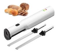 Couteau à viande électrique sans fil, à pain avec 2 lames dentelées de 8" en acier inoxydable, déclencheur de verrouillage de sécurité