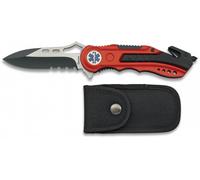 Couteau Albainox Security Ems Mango Aluminium 8.1 Cm Lame En Acier Inoxydable Inclut Cutter, Glass Breaker Tip, Clip & Case 19495gr1003