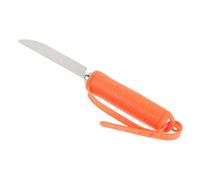 Couteau Anti Tremblements pour Seniors, Acier Inoxydable et Bois, Orange | Poignée Ergonomique Texturée, Aide à Réhabilitation, Usage Repas Assisté, Forme Adaptée aux Mains Âgées