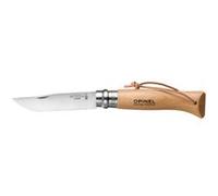 Couteau Baroudeur N°08 naturel lame 8.5 cm avec lien cuir - Opinel - Marron - Inox Blanc G