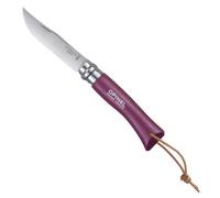 Couteau Baroudeur n°7 - lame 8 cm violet avec lien en cuir Opinel