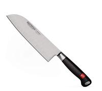 Couteau Burgvogel Santoku Solingen forgé, 18 cm, Master Line, inoxydable, noir, couteau de chef japonais lavable au lave-vaisselle
