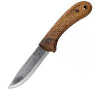 Couteau Bushcraft en Acier Carbone Beavercraft Glacier avec Manche en Noyer et Étui en Cuir BSH2