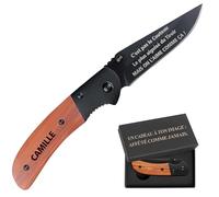 Couteau Camille on l'aime comme ça | Canif | Couteau pliant | Travail Départ Retraite | Boîte de rangement | Idée Cadeau Noël Papa Anniversaire