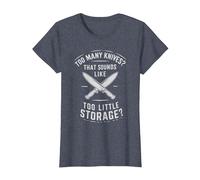 Couteau collecteur de Couteaux Collection Chasse pêche T-Shirt, Femme, Bleu Chiné, S