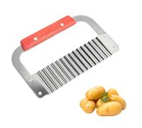 Couteau Cranté en Acier Inoxydable avec Poignée Ergonomique - Coupe-Légumes, Pommes de Terre et Frites - Trancheuse Crantée pour Cuisine, Multi-Usages, Facile à Nettoyer