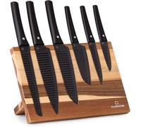 Couteau Cuisine,Ensemble De Couteau De Cuisine Professionnel Avec Bloc,Set De 6 Couteaux De Cuisine,Support En Acacia,Acier Inoxydable,Résistant Rayures,Ustensiles Inspiration Japonais