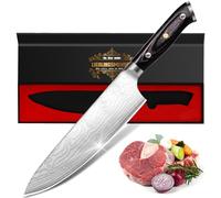 Couteau cuisine professionnel cadeaux pour hommes Noël, Cadeau papa，Ensemble de couteaux, Couteau Japonais, Acier inoxydable allemand, Manche en bois, Cadeaux de Noël pour cuisine, restaurant