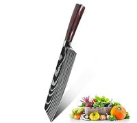 Couteau Cuisine Professionnel, Couteaux de Cuisine Professionnel en Acier Inoxydable 33 cm, Couteau Multifonction, Manche en Bois Pakka, Idéal pour Viande Légumes Fruits, Couteau Office Cuisine