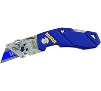 Couteau /cutter Pliant Plastique avec Lame bi-métal, Bleu/Argent - IRWIN - 10507695