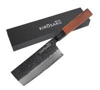 Couteau Damas Nakiri - Set de couteaux japonais de 32 cm de long - Premium Japan Knife, Couteau de cuisine asiatique et couteau de chef professionnel - Fabriqué et forgé en acier 3 couches