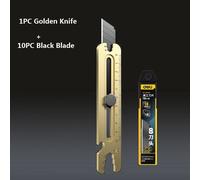 Couteau D'art Multifonction En Acier Inoxydable,Coupe-Boîte Rétractable Professionnel Rapduty,Outils De Couteau À Ouverture À Double Extrémité,18mm - Type 1gold 10black