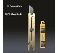 Couteau D'art Multifonction En Acier Inoxydable,Coupe-Boîte Rétractable Professionnel Rapduty,Outils De Couteau À Ouverture À Double Extrémité,18mm - Type 1gold 10silver