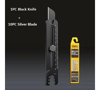 Couteau D'art Multifonction En Acier Inoxydable,Coupe-Boîte Rétractable Professionnel Rapduty,Outils De Couteau À Ouverture À Double Extrémité,18mm - Type 1black 10silver