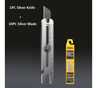 Couteau D'art Multifonction En Acier Inoxydable,Coupe-Boîte Rétractable Professionnel Rapduty,Outils De Couteau À Ouverture À Double Extrémité,18mm - Type 1silver 10silver