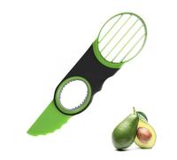 Couteau d'avocat 3 en 1 Couteau à Avocat Coupe-kiwi Cuillère Ouvre-Cutter Outil avec Poignée Souple Vert
