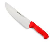 Couteau De Boucherie Arcos Couleur - Prof 296022 Acier Inoxydable Nitrum Et Mango Lame Ergonomique En Polypropylène Rouge Et Lame De 25 Cm, Vitrine.