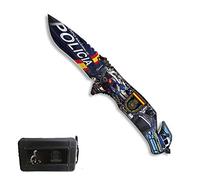 Couteau de camping de sécurité de la police nationale ECOMMUR/lame en acier inoxydable de 8,2 cm + coffret cadeau
