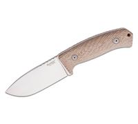 Couteau de chasse fixe Lionsteel avec lame en NIOLOX, manche en CANVAS NATUREL, étui en cuir M3 CVN