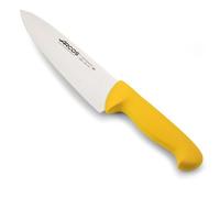 Couteau De Chef Arcos Couleur - Prof 292100 Acier Inoxydable Nitrum Et Mango Lame Ergonomique En Polypropylène Jaune Et Lame De 20 Cm, Vitrine.
