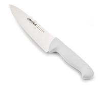 Couteau De Chef Arcos Couleur - Prof 292124 En Acier Inoxydable Nitrum Et Mango Polypropylène Blanc Ergonomique Avec Lame De 20 Cm, Vitrine.