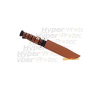 Couteau De Combat Usmc Avec Étui Cuir Marron Claire