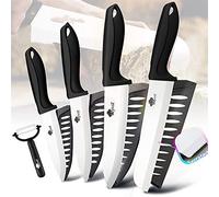 Couteau de cuisine Couteau céramique 3 4 5 + 6 pouces Cuisine Pain dentelé Ensemble de pain 3pcs / 4pcs Chef Slicer Slicer Pepeer Légumes Zirconia Blade (Color : Black 4566inch Bread)