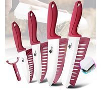 Couteau de cuisine Couteau céramique 3 4 5 + 6 pouces Cuisine Pain dentelé Ensemble de pain 3pcs / 4pcs Chef Slicer Slicer Pepeer Légumes Zirconia Blade (Color : Red 4566 inch Bread)