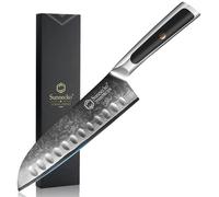 Couteau de cuisine Damas, lame de 20 cm, manche ergonomique , couteau Santoku 7 pouces