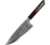 Couteau de cuisine Damas Zankuro-Santoku/Noir/Rouge KP37461