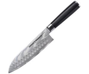 Couteau de cuisine Damascus Santoku 18 cm Samura - Black