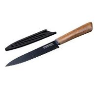 Couteau de cuisine lame crantée 24 cm Nirosta Flow Bois,Noir