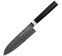 Couteau de cuisine Mo-V Stonewash Santoku 13,8 cm Samura - Black