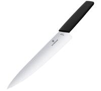 Victorinox Swiss Modern, Couteau à trancher professionnel, Lame extra-tranchante, 22 cm, Manche plastique, Acier inoxydable, noir