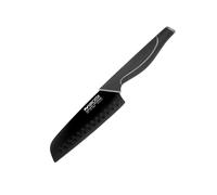 Nirosta 43736 Couteau de cuisine Santoku, Couteau à découper, Lame de 16 cm, noir, Acier inoxydable, 30 x 16 cm