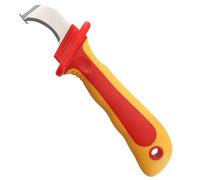 Couteau de démontage 7 1000 V Couteau d'isolation pour électricien avec lame incurvée et capuchon de lame pour la coupure circuit, outils d'électricien 'installation compteur électrique